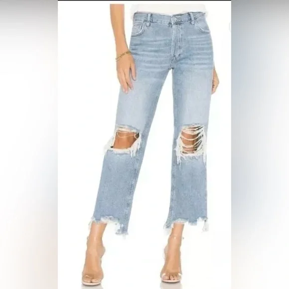 Free People Maggie Midrise Straight Jean, Size 25, NWT, Light Stone - Picture 7 of 14